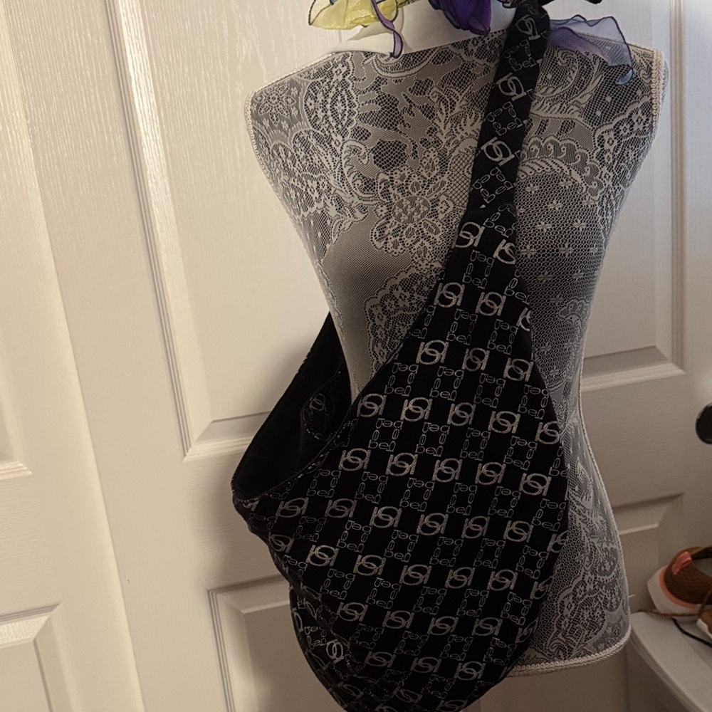 Black and White Patterned Shoulder Bag